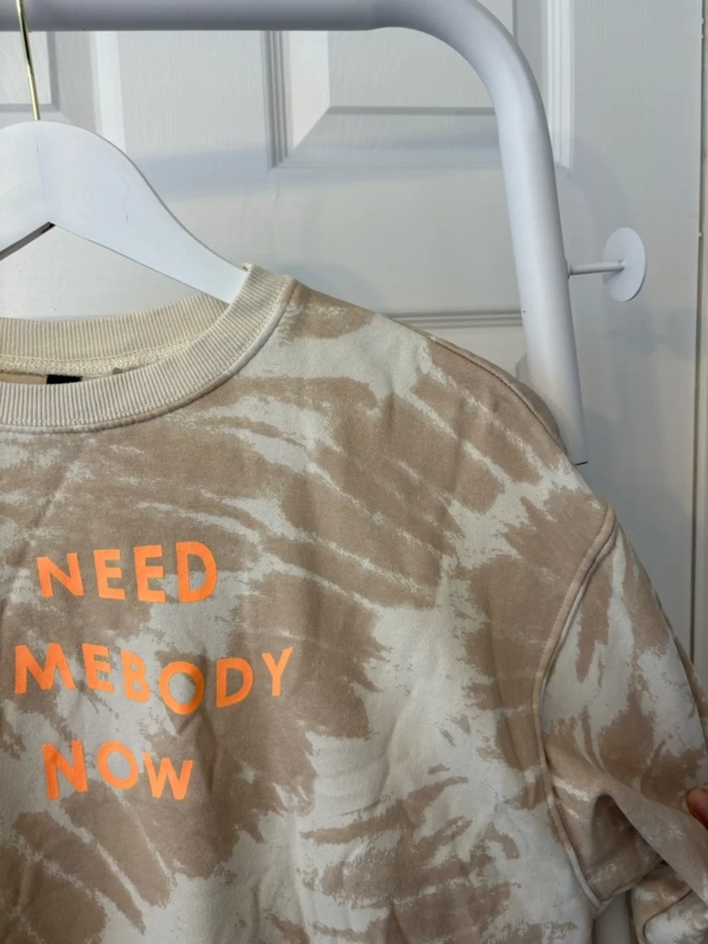H&M Beige & Creme Shawn Mendes Tie-Dye Sweatshirt Oversized Size Extra Small - Picture 6 of 15